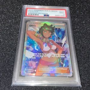 2017 Pokémon sun & moon Fa/olivia crimson invasion PSA9